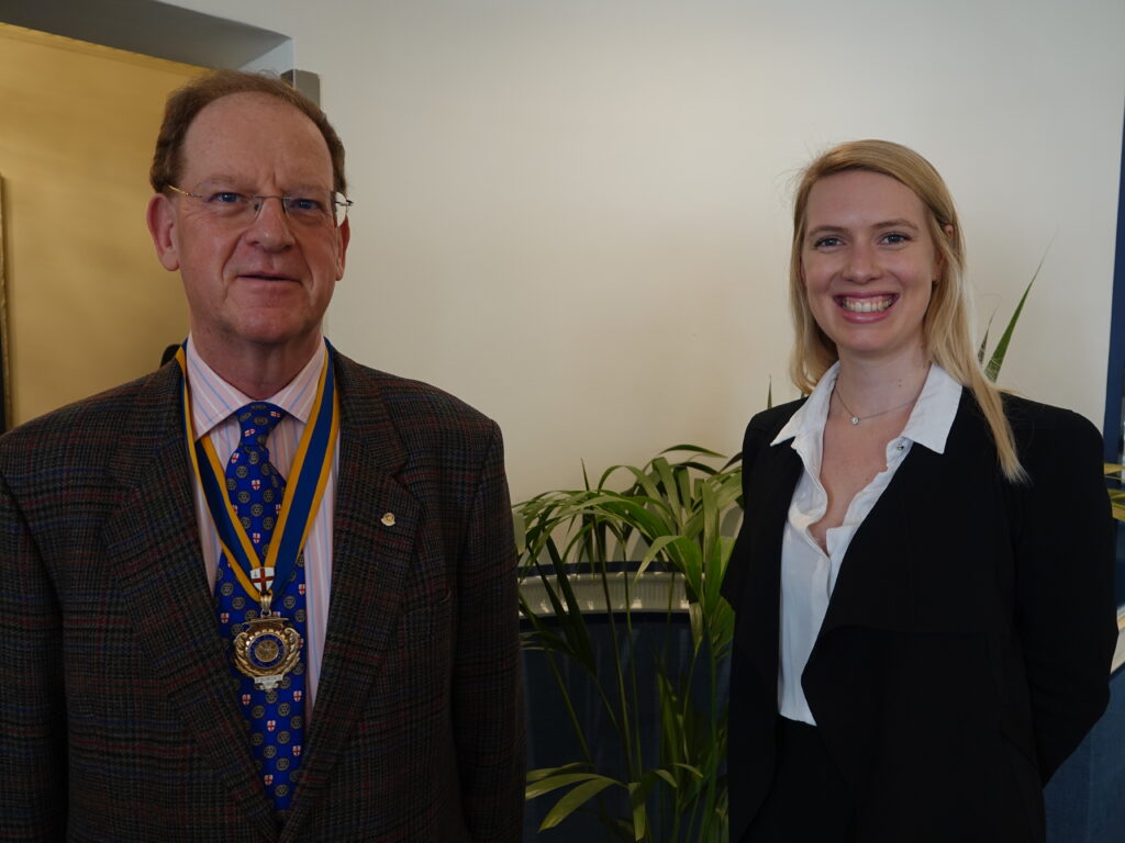 Pictured: Ian Balcombe, Vice-President of the Rotary Club of London, and Dr Georgia Richards, Research Fellow at the Global Centre on Healthcare and Urbanisation 